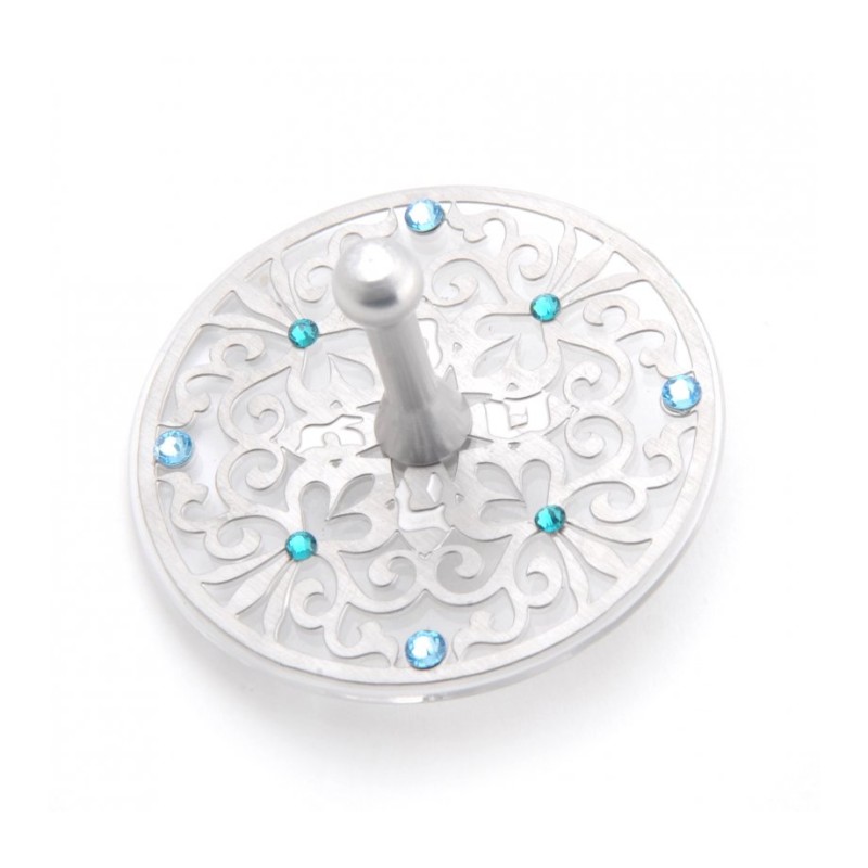 Dorit Judaica Decorative Dreidel with Flowers and Swarov... | Dreidels