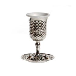 Silver Plated Stem Kiddush Cup with Match... | Jewish Gift from Israel