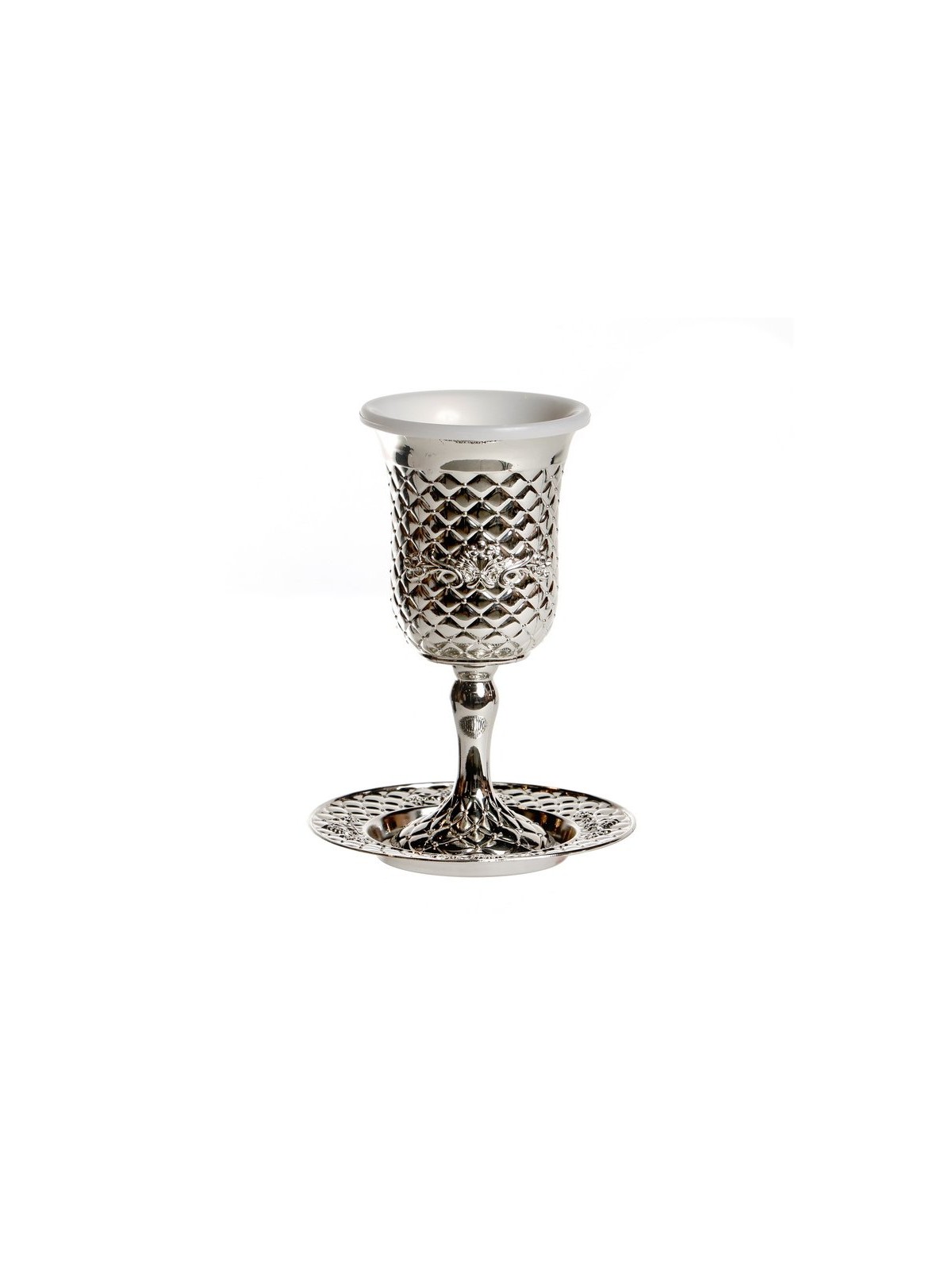 Silver Plated Stem Kiddush Cup with Match... | Jewish Gift from Israel