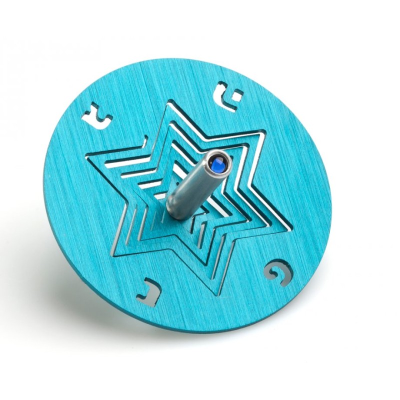 Adi Sidler Chanukah Dreidel and Stand Star of David Turq... | Dreidels