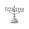 Silver Plated Chanukah Menorah with Filigree Bas... | Hanukkah Menorah