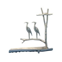 Shraga Landesman Hanukkah Menorah Herons on Tree... | Hanukkah Menorah