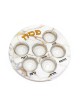 Pesach Passover Seder Plate with Six Glass Bowls Whi... | Seder Plates