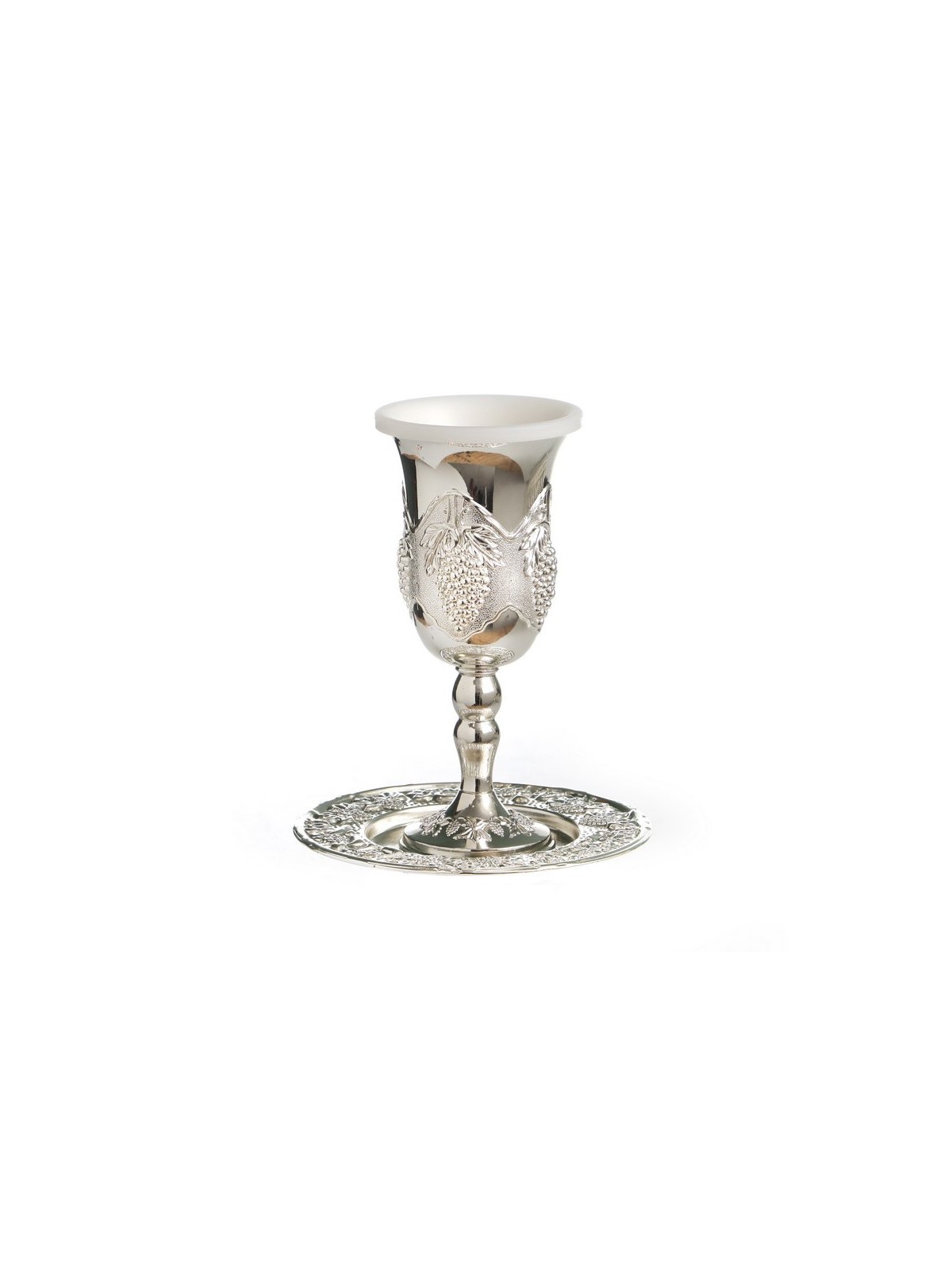 Silver Plated Stem Kiddush Cup and Matchi... | Jewish Gift from Israel