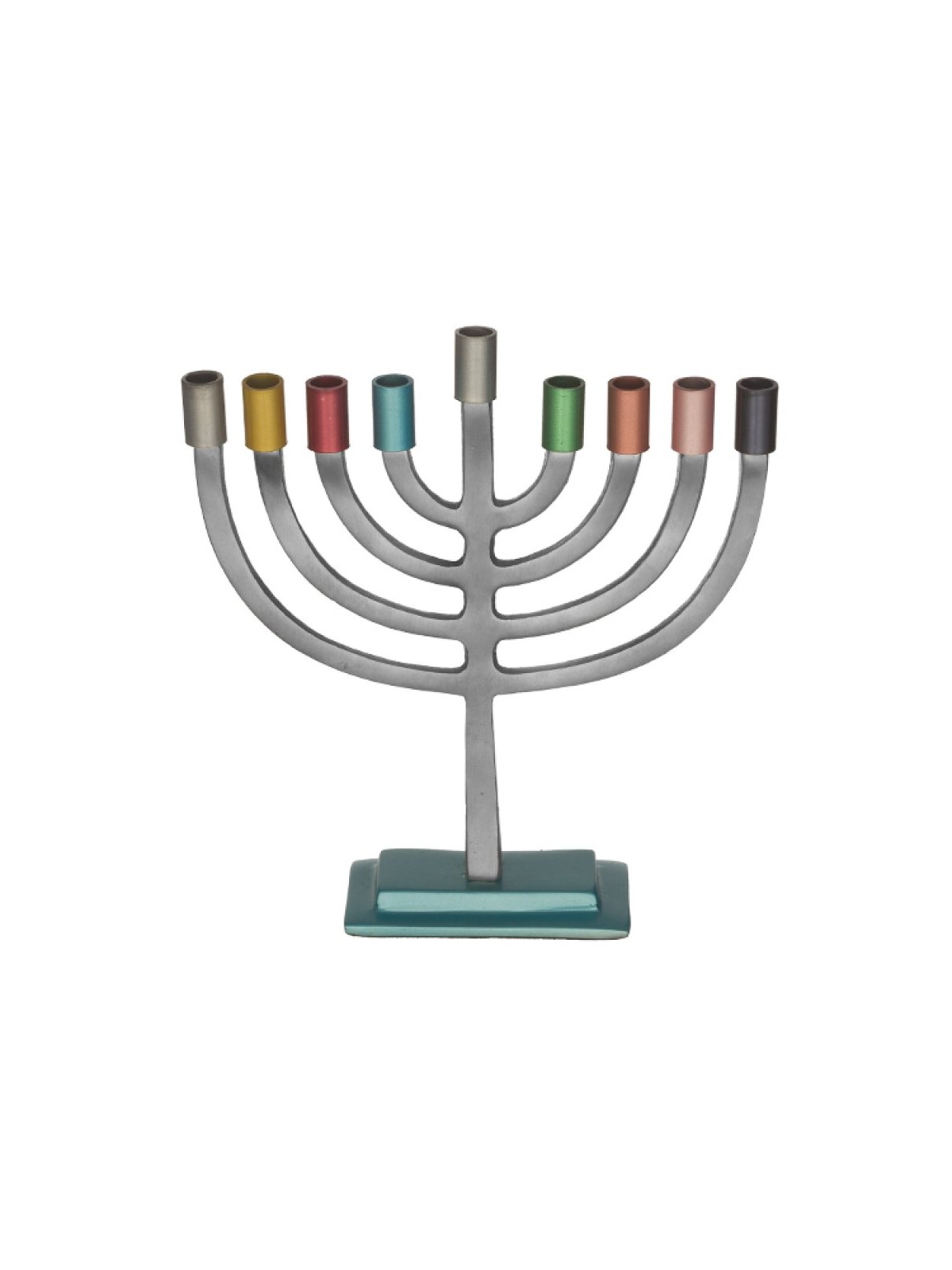 Traditional Chanukah Menorah with Colorful Candl... | Hanukkah Menorah