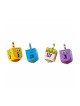 Large Emoji Design Colorful Wood Dreidel Nes Gadol Haya ... | Dreidels