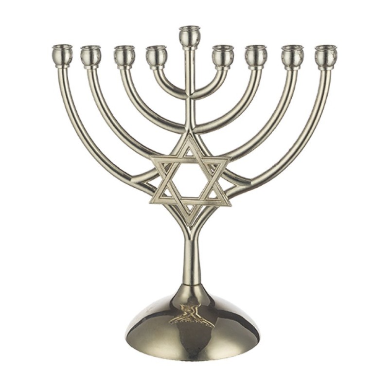 Chanukah Menorah Curved Branches with Integrated... | Hanukkah Menorah