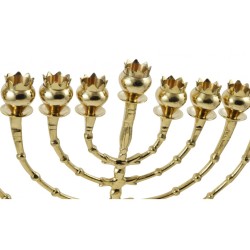 Tall Brass Chanukah Menorah Cups with Pomegranat... | Hanukkah Menorah