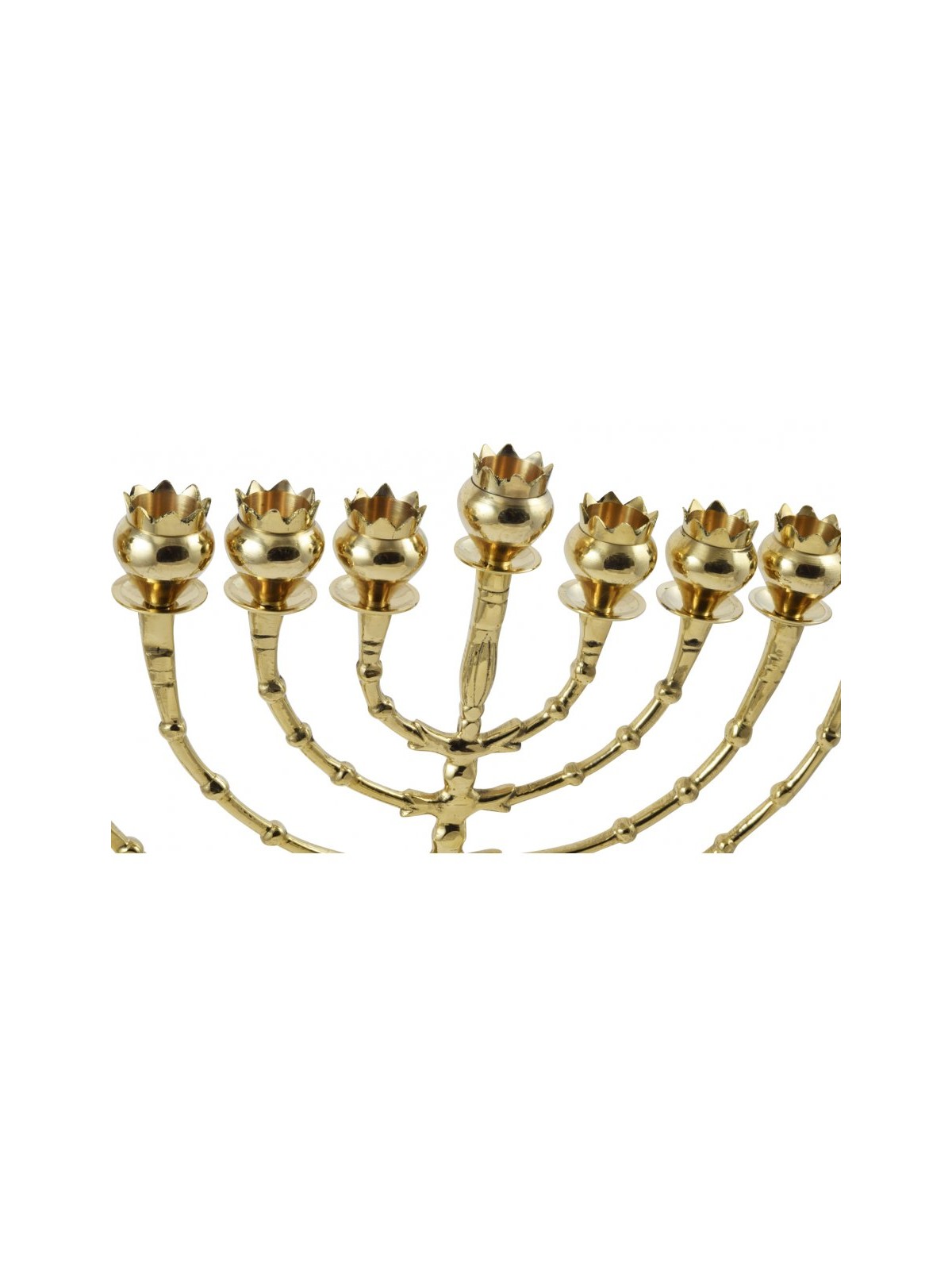 Tall Brass Chanukah Menorah Cups with Pomegranat... | Hanukkah Menorah