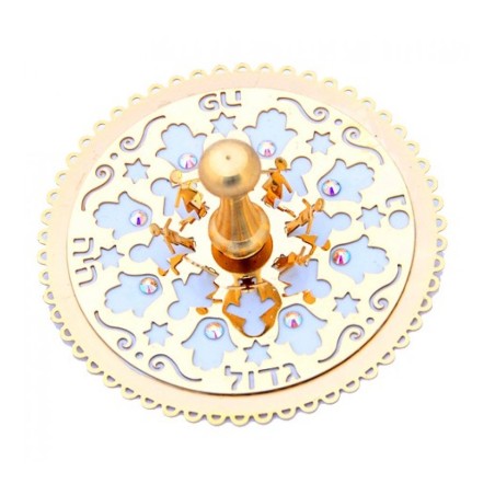 Silver Gold Dancing Children Dreidel by Ester Shahaf | Dreidels