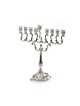 Glittering Silver Plated Chanukah Menorah with S... | Hanukkah Menorah