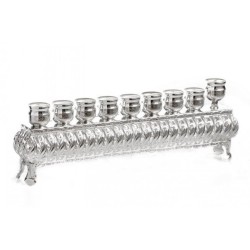 Silver Plated Raised Chanukah Menorah Lights in ... | Hanukkah Menorah