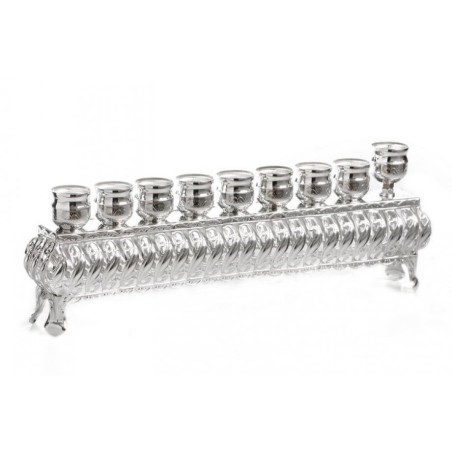 Silver Plated Raised Chanukah Menorah Lights in ... | Hanukkah Menorah