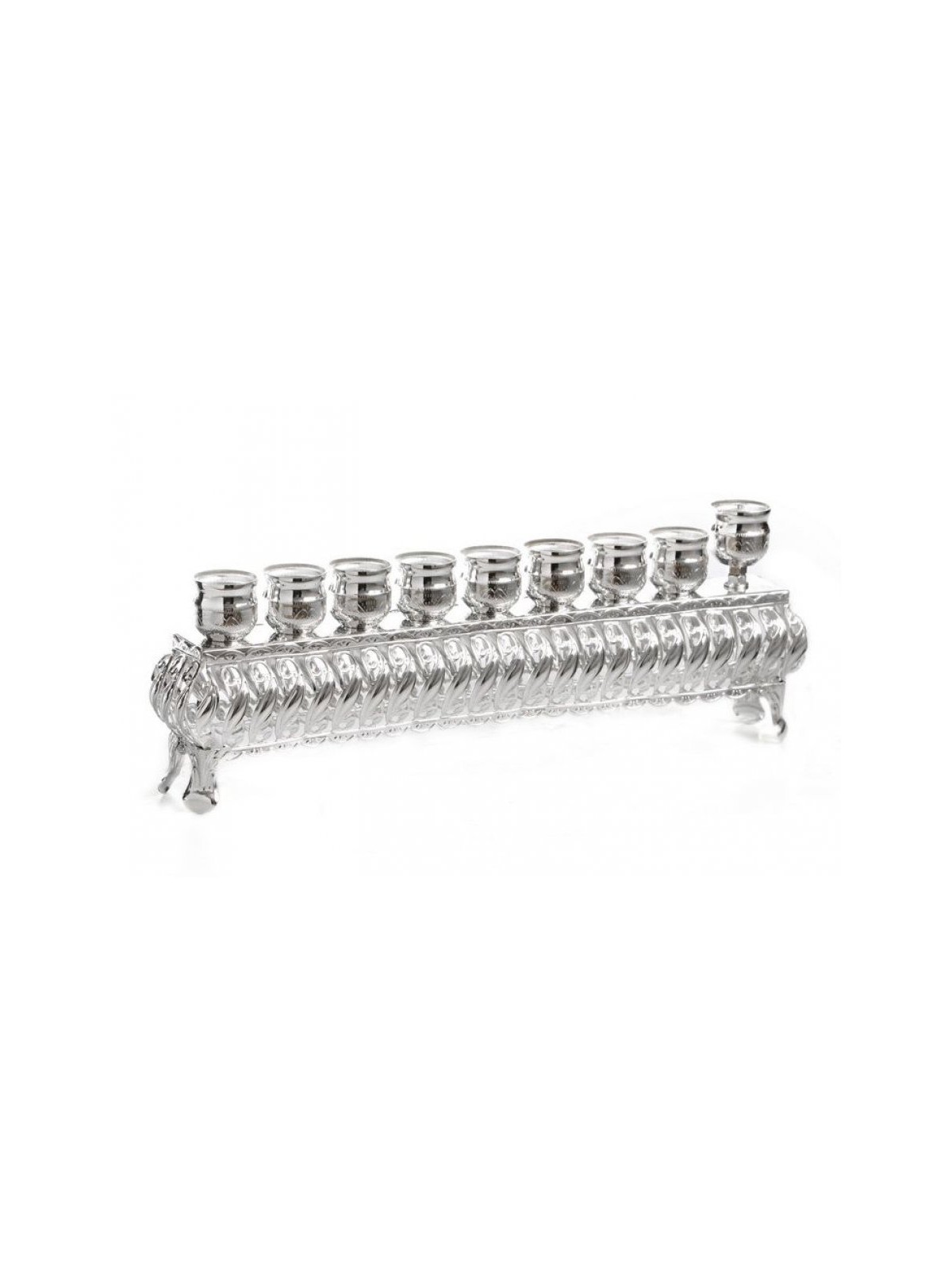 Silver Plated Raised Chanukah Menorah Lights in ... | Hanukkah Menorah