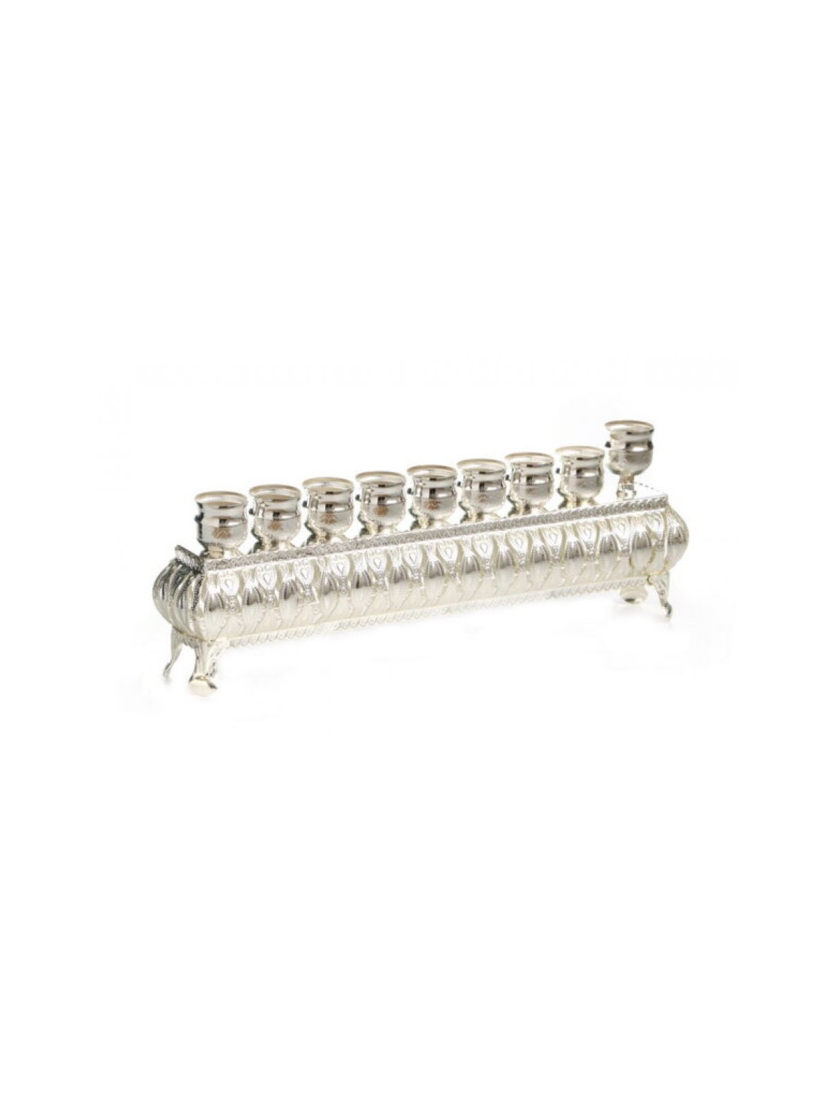 Silver Plated Raised Chanukah Menorah Lights in ... | Hanukkah Menorah