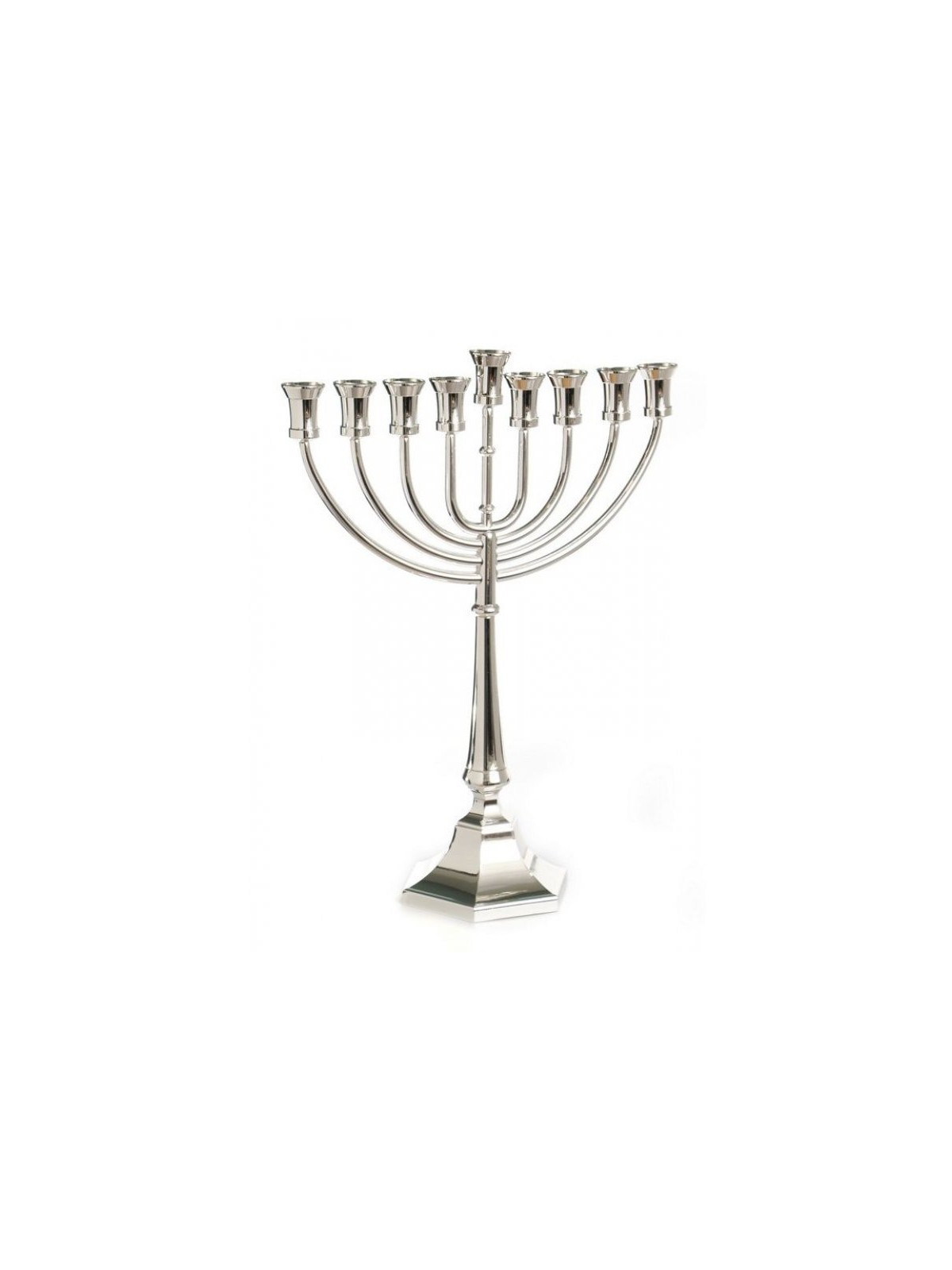 Large Size Silver Plated Chanukah Menorah Smooth... | Hanukkah Menorah