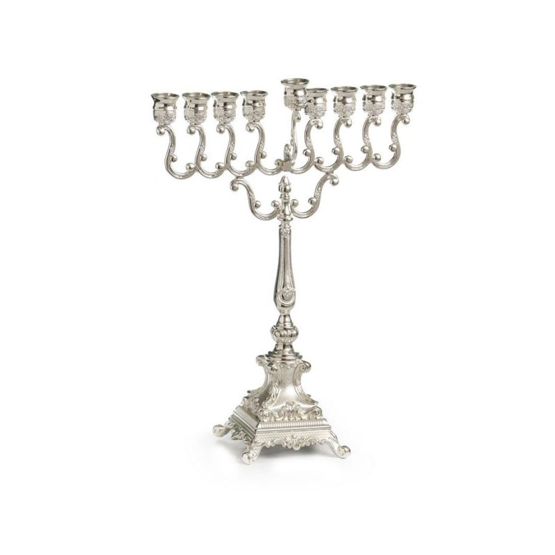 Silver Plated Chanukah Menorah Swirls and Ornate... | Hanukkah Menorah