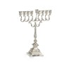 Silver Plated Chanukah Menorah Swirls and Ornate... | Hanukkah Menorah