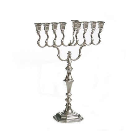 Tall Silver Plated Chanukah Menorah with Swirls ... | Hanukkah Menorah