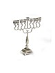 Silver Plated Chanukah Menorah with Swirls Squar... | Hanukkah Menorah