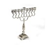 Silver Plated Chanukah Menorah with Swirls Squar... | Hanukkah Menorah
