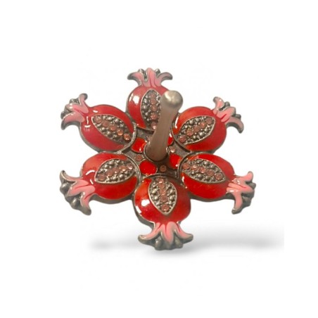 Pomegranate Shaped Metal Dreidel with Enamel Choose Red ... | Dreidels