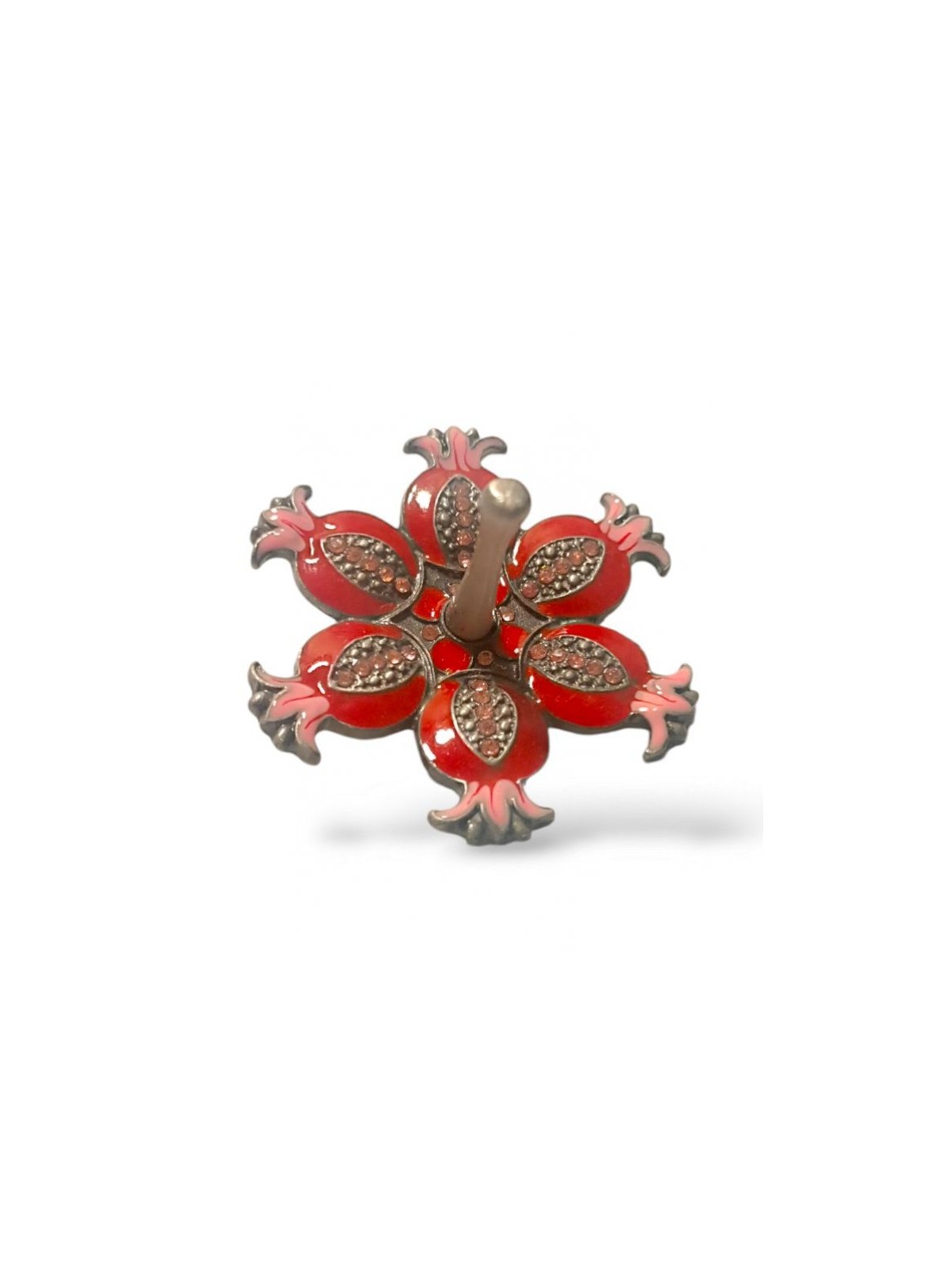 Pomegranate Shaped Metal Dreidel with Enamel Choose Red ... | Dreidels