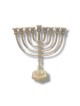 Gold Brass Color Engraved Chanukah Menorah Step ... | Hanukkah Menorah