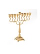 Gold Plated Chanukah Menorah Swirls and Square D... | Hanukkah Menorah