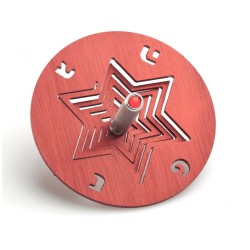 Adi Sidler Chanukah Dreidel with Stand Star of David Red | Dreidels