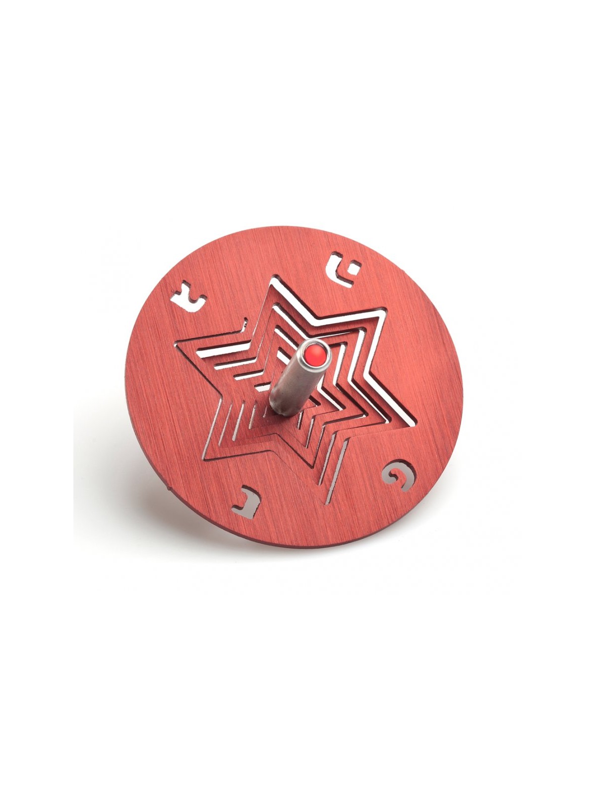 Adi Sidler Chanukah Dreidel with Stand Star of David Red | Dreidels
