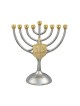 Silver and Gold Chanukah Menorah Curved Branches... | Hanukkah Menorah