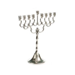 Silver Plated Chanukah Menorah Swirls and Bell S... | Hanukkah Menorah