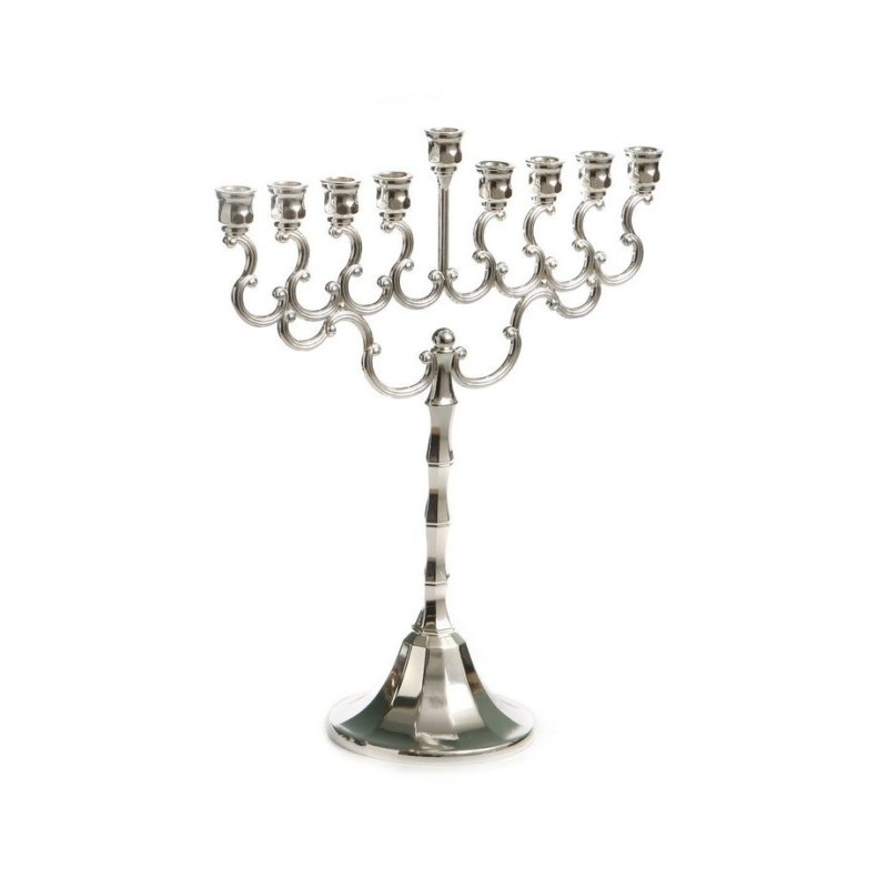 Silver Plated Chanukah Menorah Swirls and Bell S... | Hanukkah Menorah