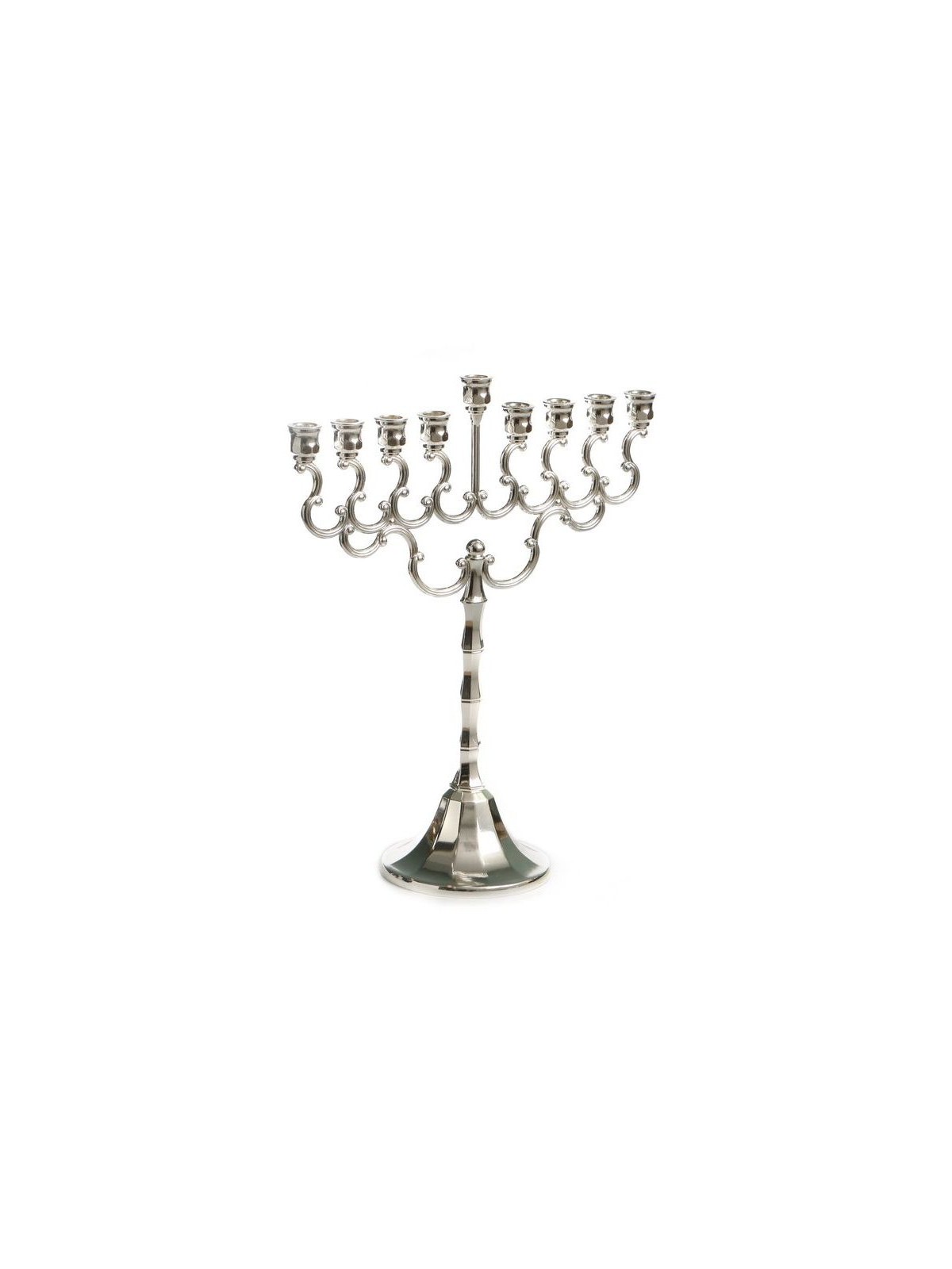Silver Plated Chanukah Menorah Swirls and Bell S... | Hanukkah Menorah