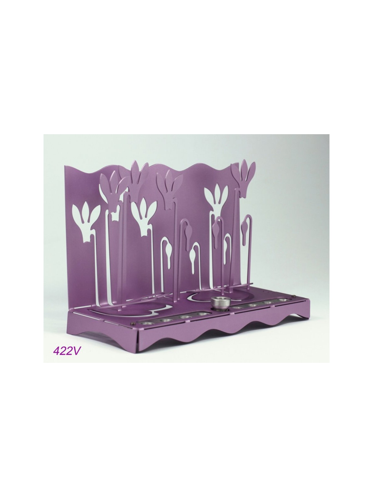 Shraga Landesman Hanukkah Menorah Slender Cyclam... | Hanukkah Menorah