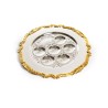 Two Tone Silver Plated Seder Plate with Ornate Gold Rim | Seder Plates
