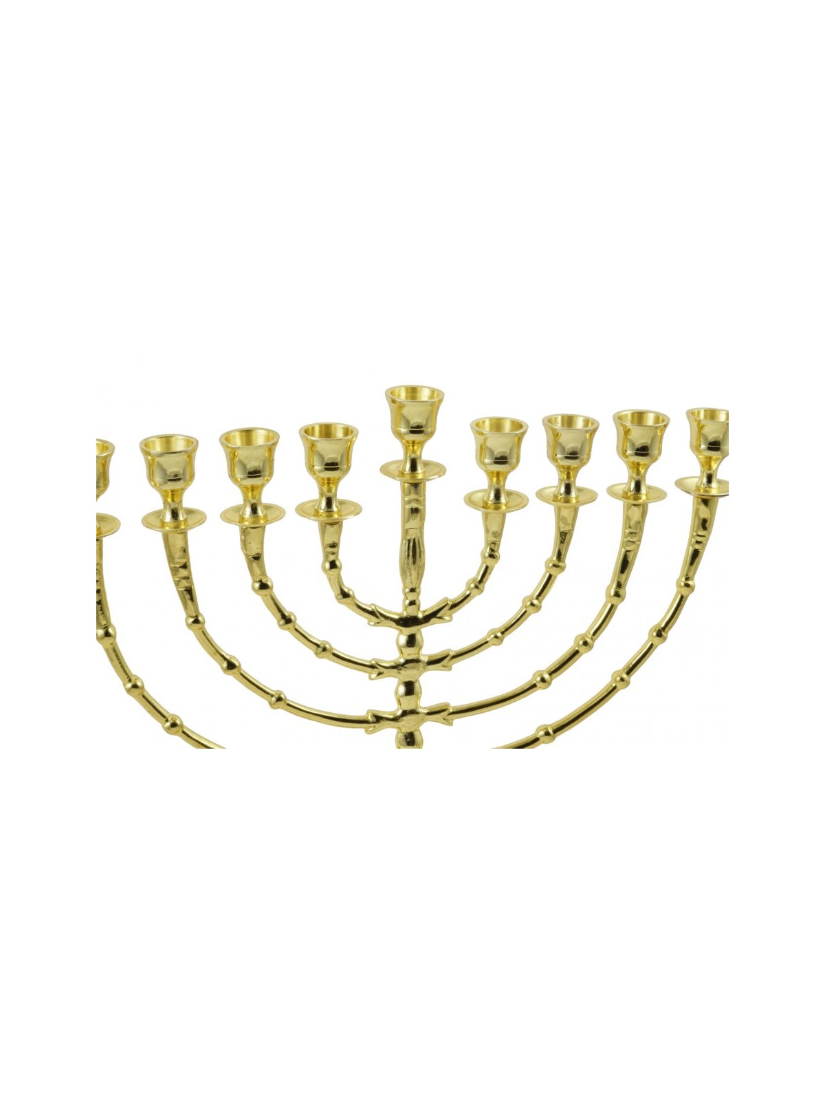Tall Gold Color Classic Chanukah Menorah 16 Inches | Hanukkah Menorah