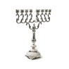 Tall Silver Metal Chanukah Menorah Swirls %96 16... | Hanukkah Menorah
