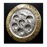 Silver Plated Circular Seder Plate Ornate Gold Frame | Seder Plates