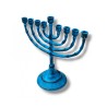 Small Blue Patina Chanukah Menorah For Candles 6... | Hanukkah Menorah