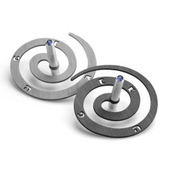 Adi Sidler Double Spiral Chanukah Dreidel Brushed Alumin... | Dreidels