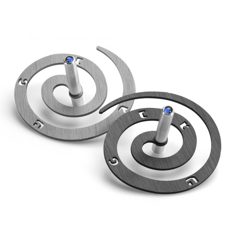 Adi Sidler Double Spiral Chanukah Dreidel Brushed Alumin... | Dreidels