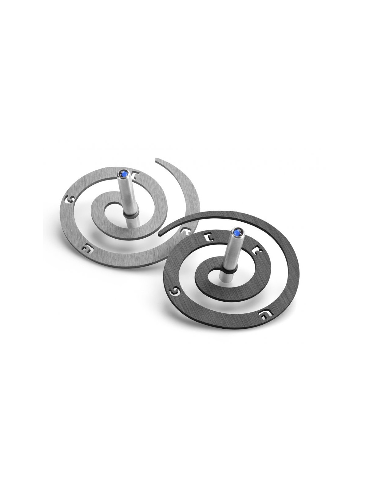 Adi Sidler Double Spiral Chanukah Dreidel Brushed Alumin... | Dreidels