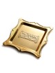 Gold Color Square Matzah Tray Curved Border | Jewish Gift from Israel
