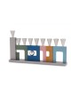 Agayof Anodized Aluminum Menorah with Cutout Han... | Hanukkah Menorah