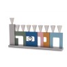 Agayof Anodized Aluminum Menorah with Cutout Han... | Hanukkah Menorah