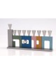 Agayof Anodized Aluminum Menorah with Cutout Han... | Hanukkah Menorah