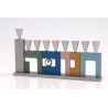 Agayof Anodized Aluminum Menorah with Cutout Han... | Hanukkah Menorah
