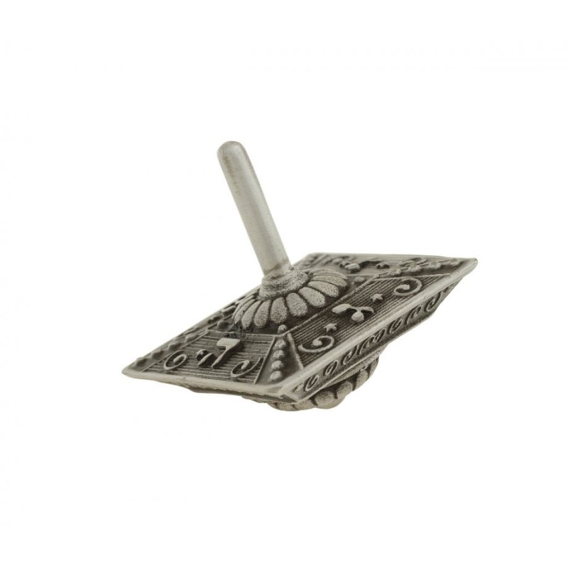 Cast Silver Chanukah Dreidel with the Four letters Repli... | Dreidels